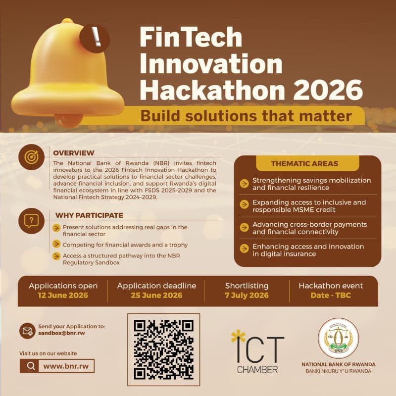 National Bank of Rwanda Opens Applications for FinTech Innovation Hackathon 2026
