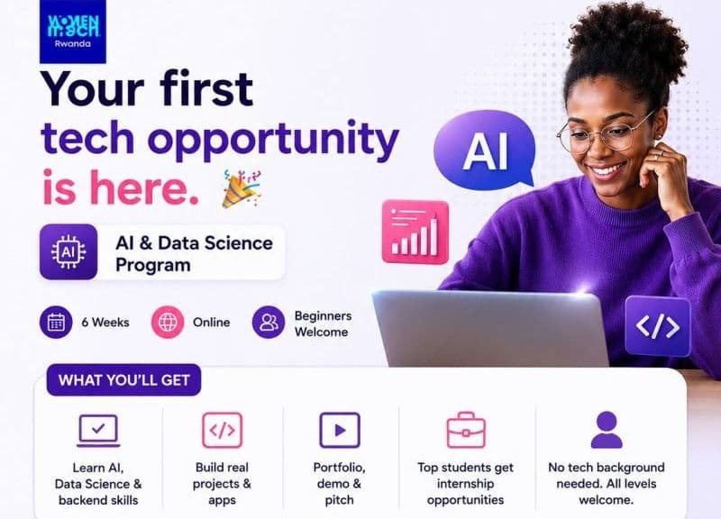 Women in Tech Rwanda Opens Applications for Beginner AI and Data Science Programme
